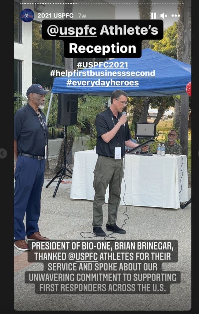 Bio-One President Brian Brinegar Speaking During the Athlete's Reception